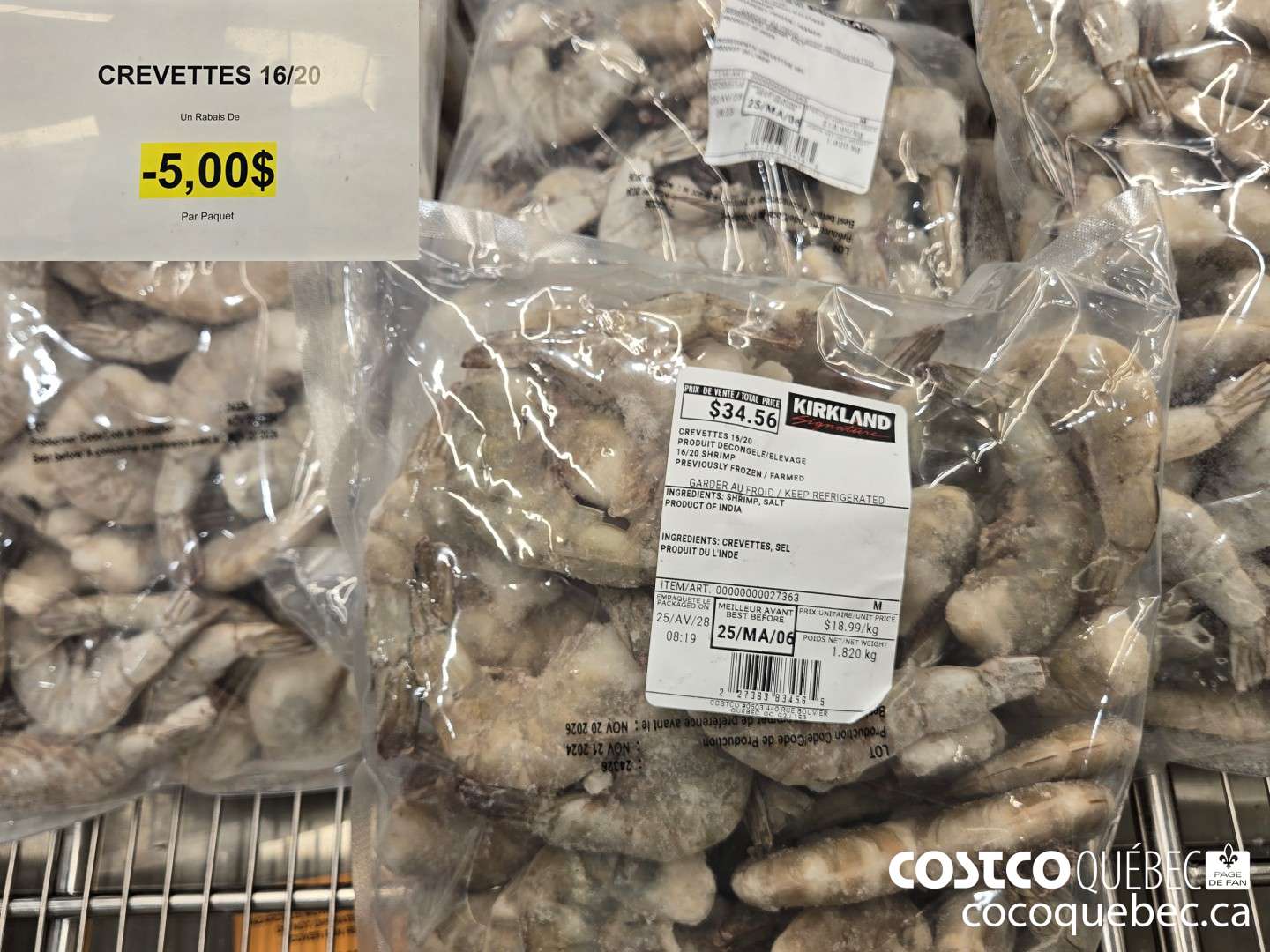 27363 CREVETTES 16/20  ($5.00 INSTANT SAVINGS)