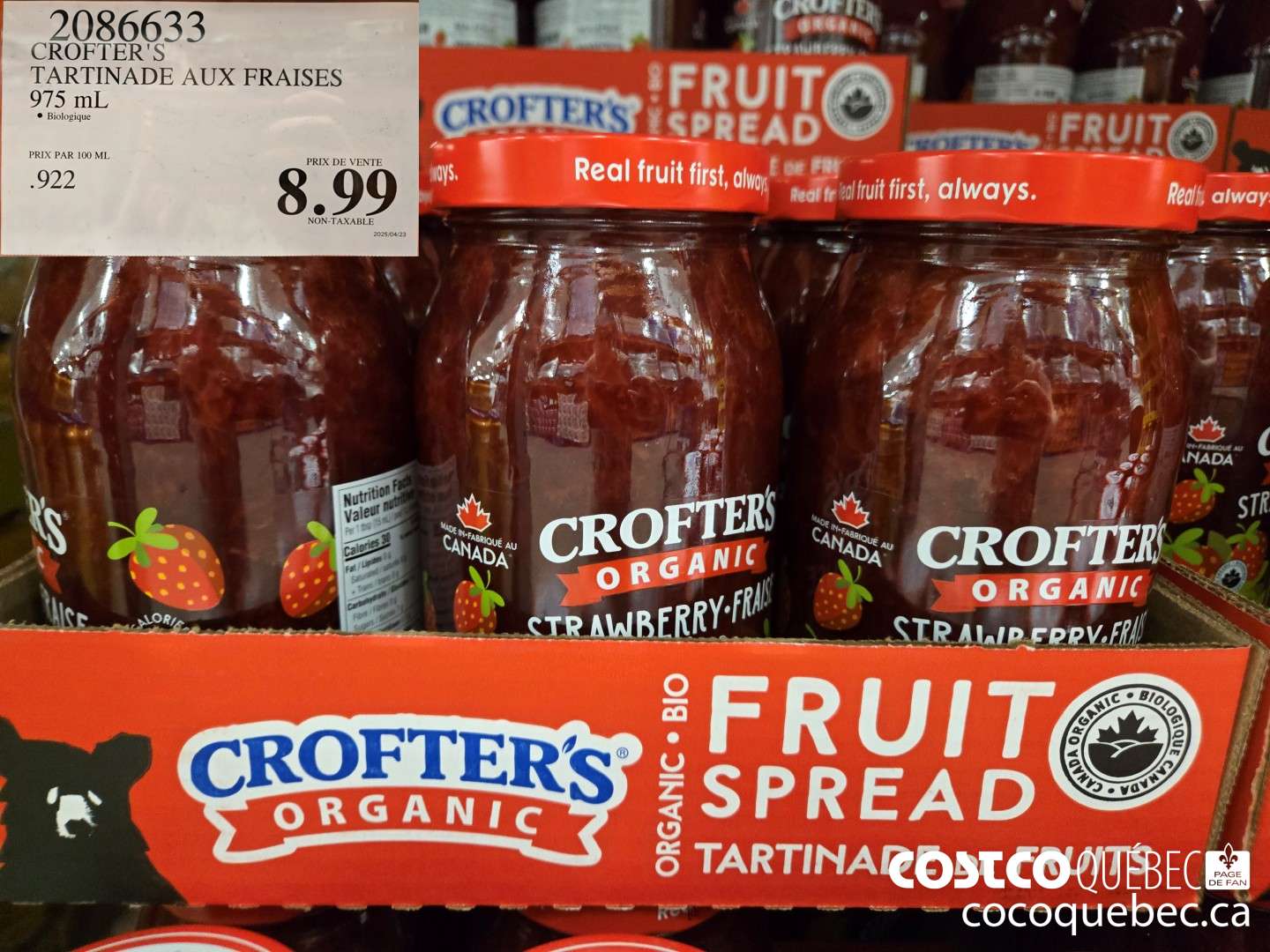 2086633 CROFTERS TARTINADE AUX FRAISES  $8.99