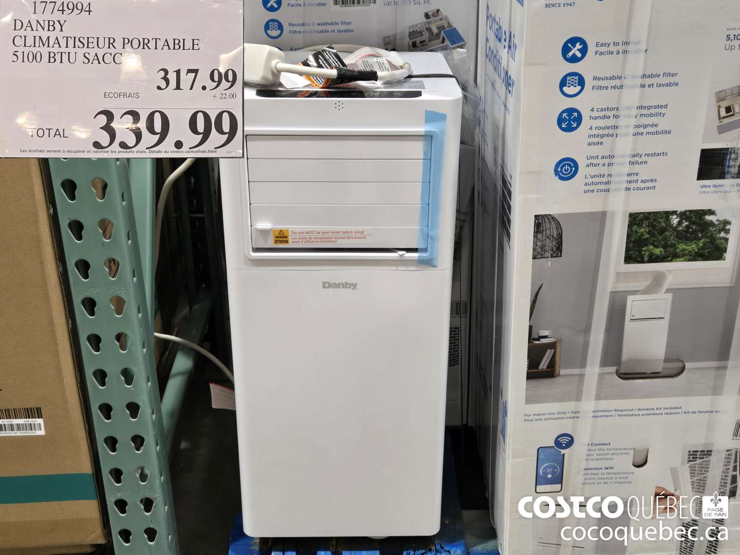 1774994 DANBY CLIMATISEUR PORTABLE 5100 BTU SACC  $339.99