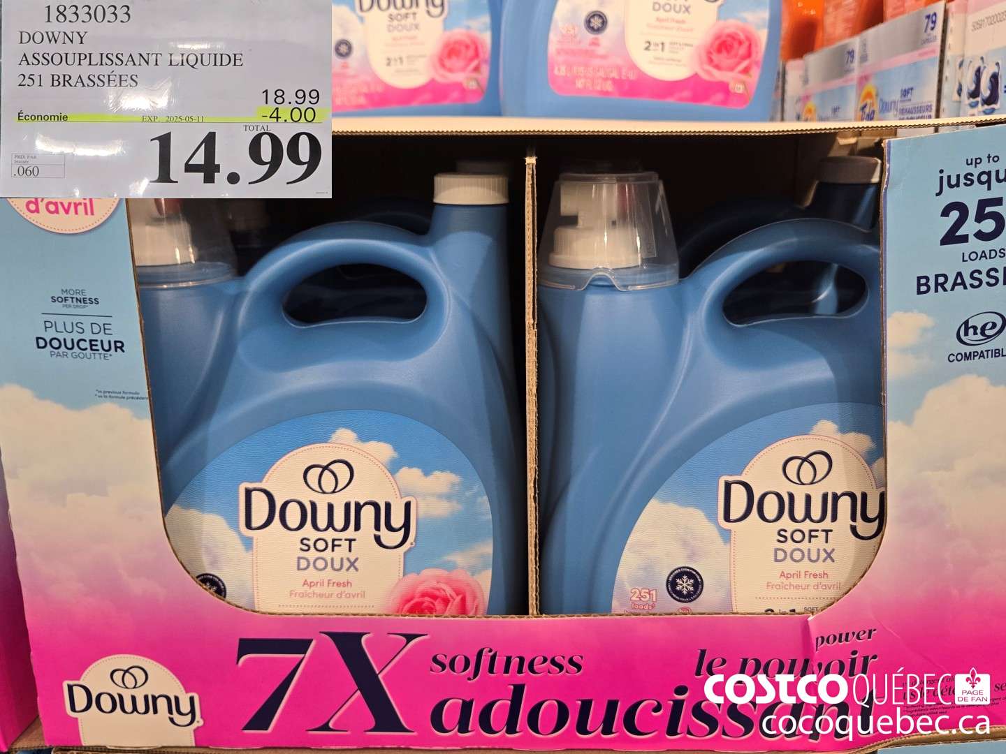 1833033 DOWNY ASSOUPLISSANT LIQUIDE 251 BRASSEES  ($4.00 INSTANT SAVINGS EXPIRES ON 2025-05-11) $14.99