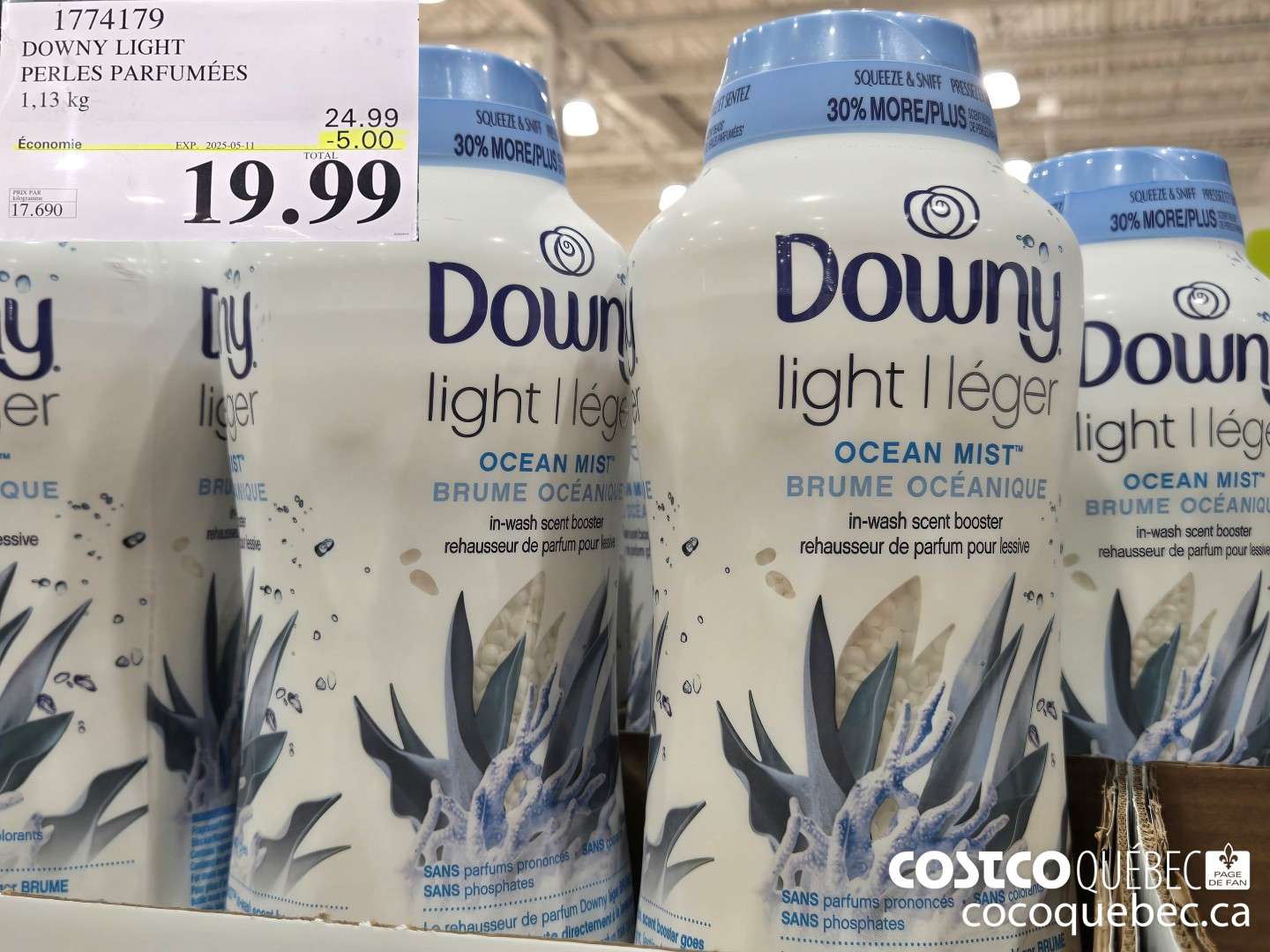 1774179 DOWNY LIGHT PERLES PARFUMEES ($5.00 INSTANT SAVINGS EXPIRES ON 2025-05-11) $19.99