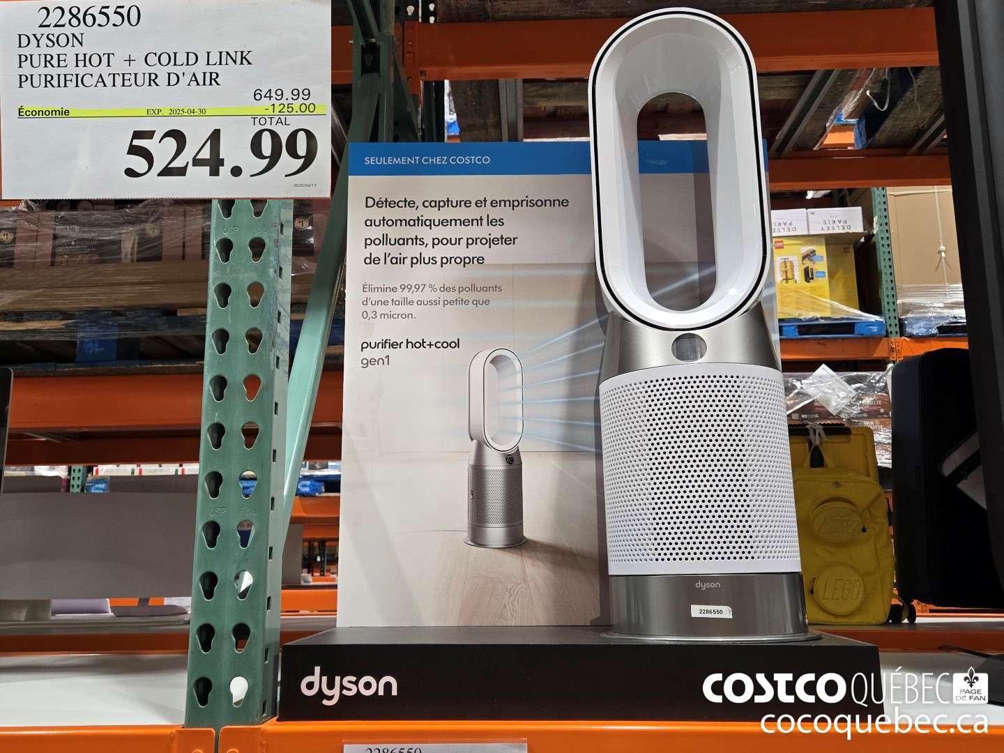 2286550 DYSON PURE HOT + COLD LINK PURIFICATEUR D' AIR  ($125.00 INSTANT SAVINGS EXPIRES ON 2025-04-30) $524.99