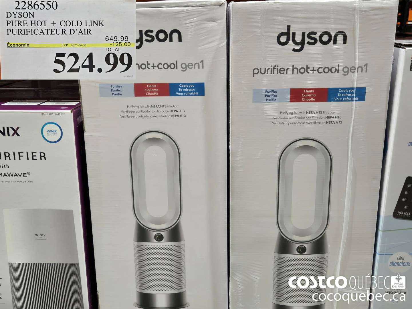 2286550 DYSON PURE HOT + COLD LINK PURIFICATEUR D' AIR  ($125.00 INSTANT SAVINGS EXPIRES ON 2025-04-30) $524.99