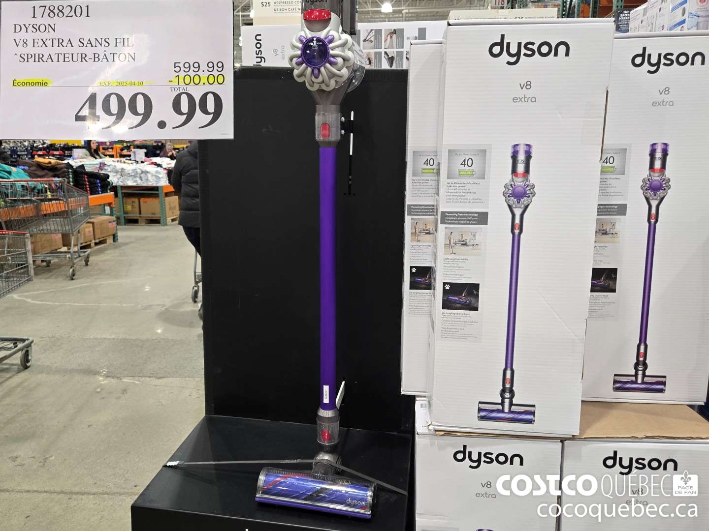 1788201 DYSON V8 EXTRA SANS FIL *SPIRATEUR-BATON  ($100.00 INSTANT SAVINGS EXPIRES ON 2025-04-10) $499.99
