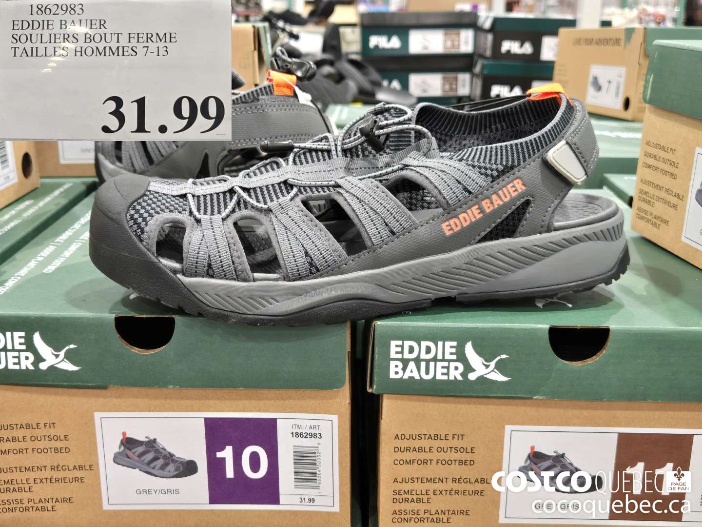 1862983 EDDIE B4UER SOULIERS BOUT FERME TAILLES HOMMES 7-13  $31.99