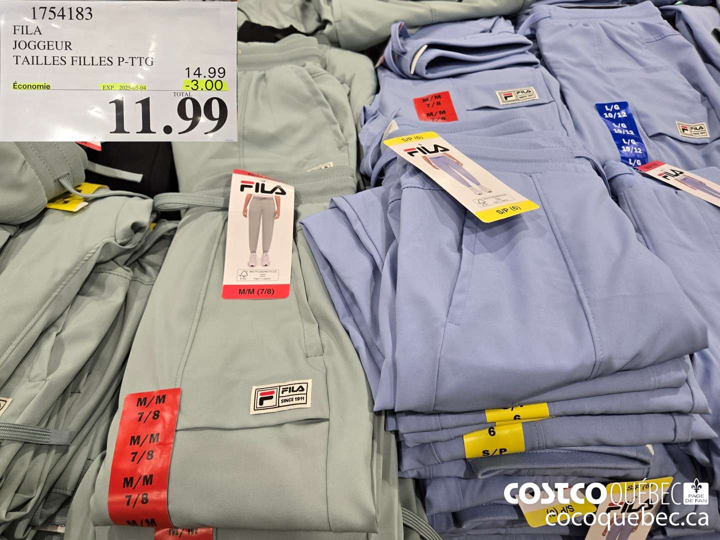 1754183 FILA JOGGEUR TAILLES FILLES P-TTG  ($3.00 INSTANT SAVINGS EXPIRES ON 2025-05-04) $11.99