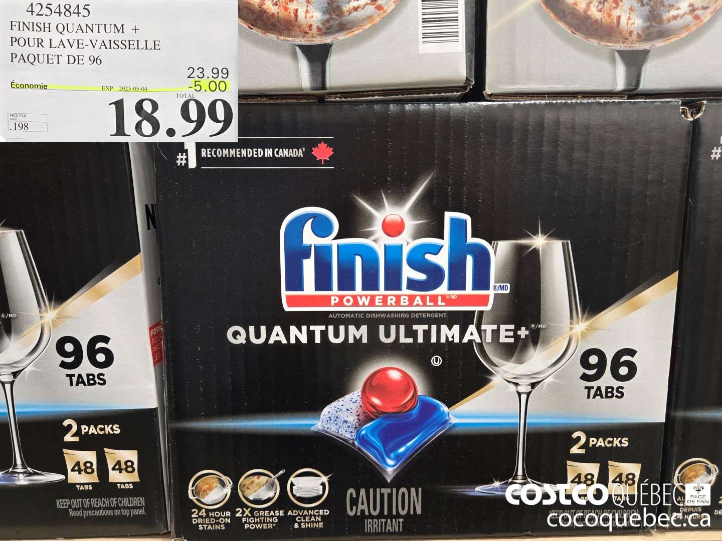 4254845 FINISH QUANTUM + POUR LAVE-VAISSELLE PAQUET DE 96  ($5.00 INSTANT SAVINGS EXPIRES ON 2025-05-04) $18.99