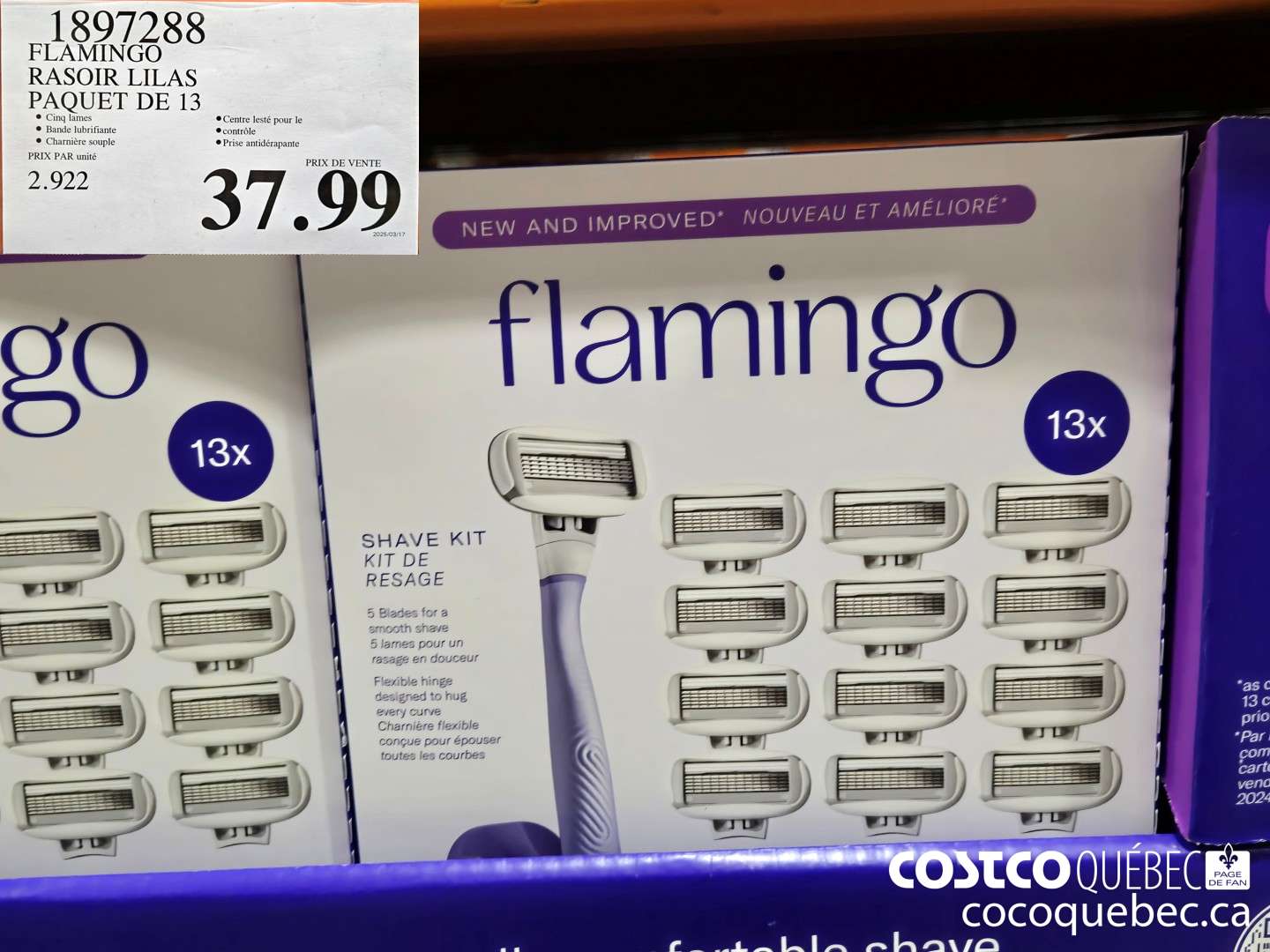 1897288 FLAMINGO RASOIR LILAS PAQUET DE 13  $37.99