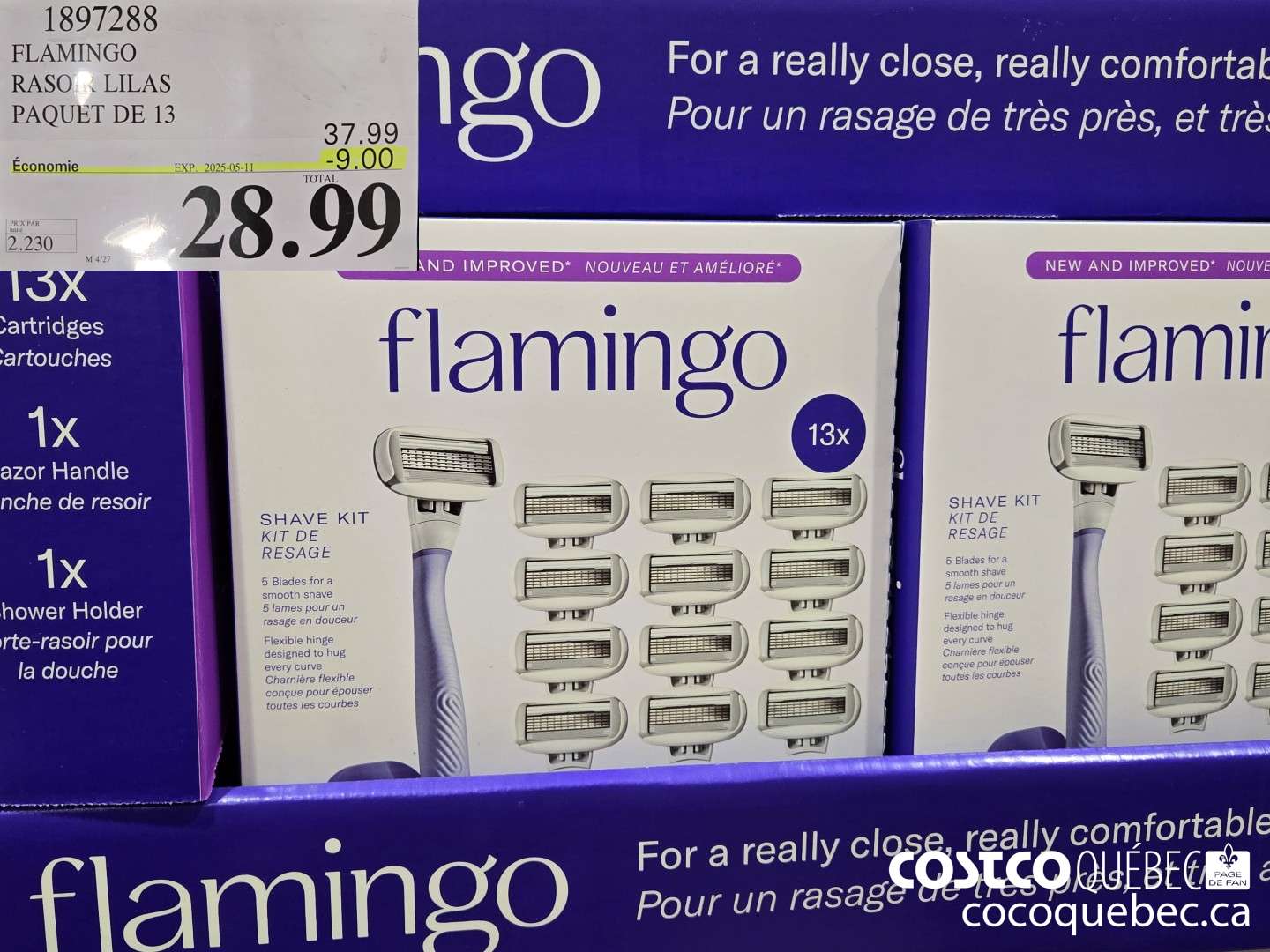 1897288 FLAMINGO RASOIR LILAS PAQUET DE 13 9.00 OFF (EXPIRES ON 2025-05-11) $28.99