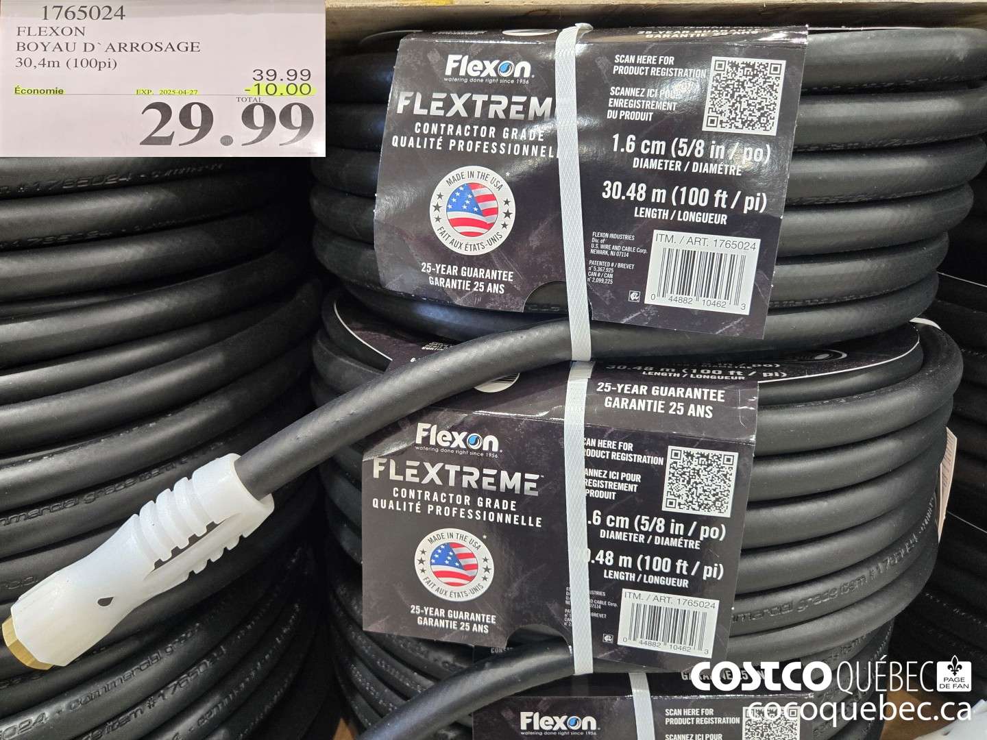 1765024 FLEXON BOYAU D* ARROSAGE 30,4m (100pi)  ($10.00 INSTANT SAVINGS EXPIRES ON 2025-04-27) $29.99