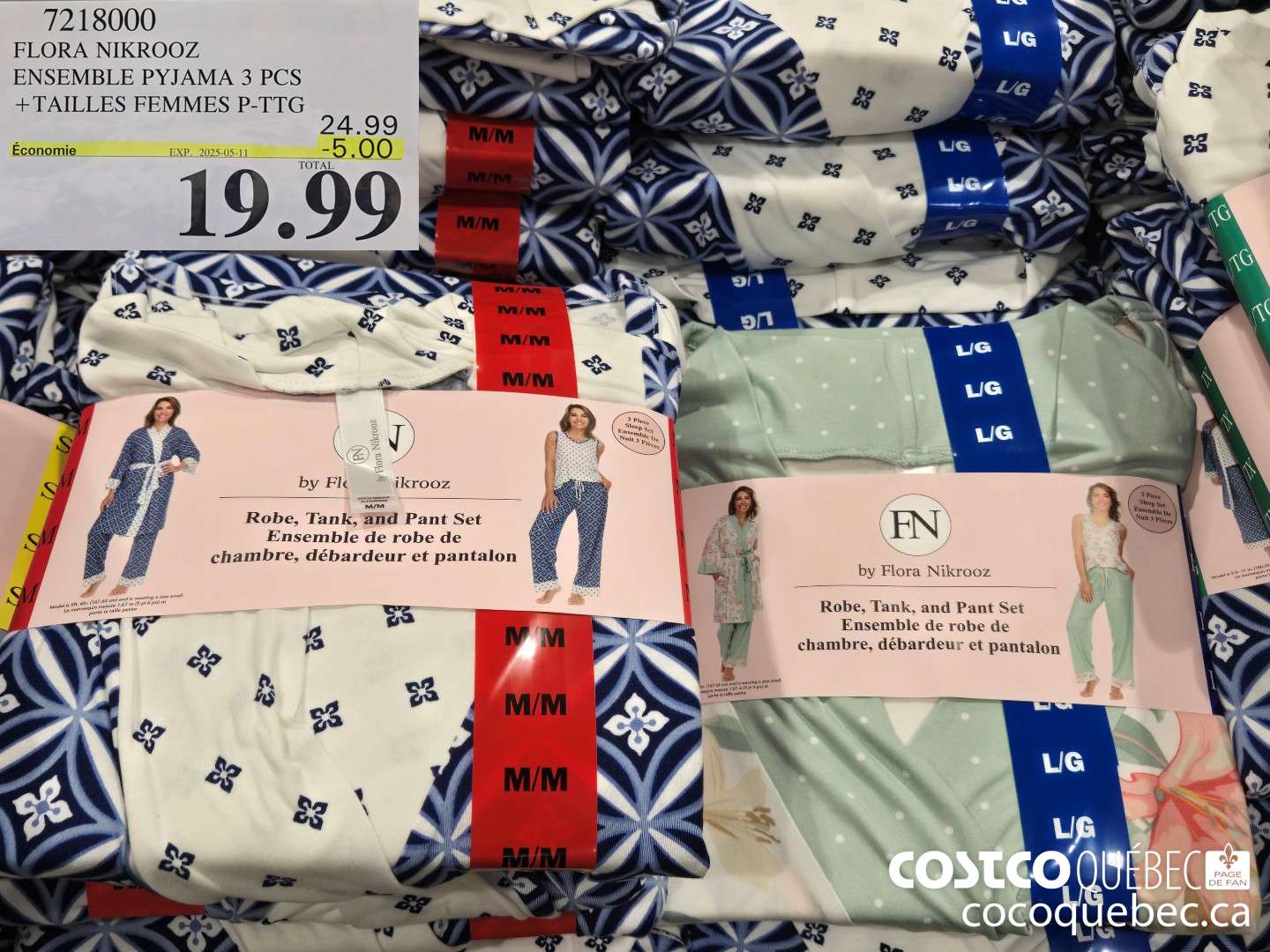 7218000 FLORA NIKROOZ ENSEMBLE PYJAMA 3 PCS  ($5.00 INSTANT SAVINGS EXPIRES ON 2025-05-11) $19.99