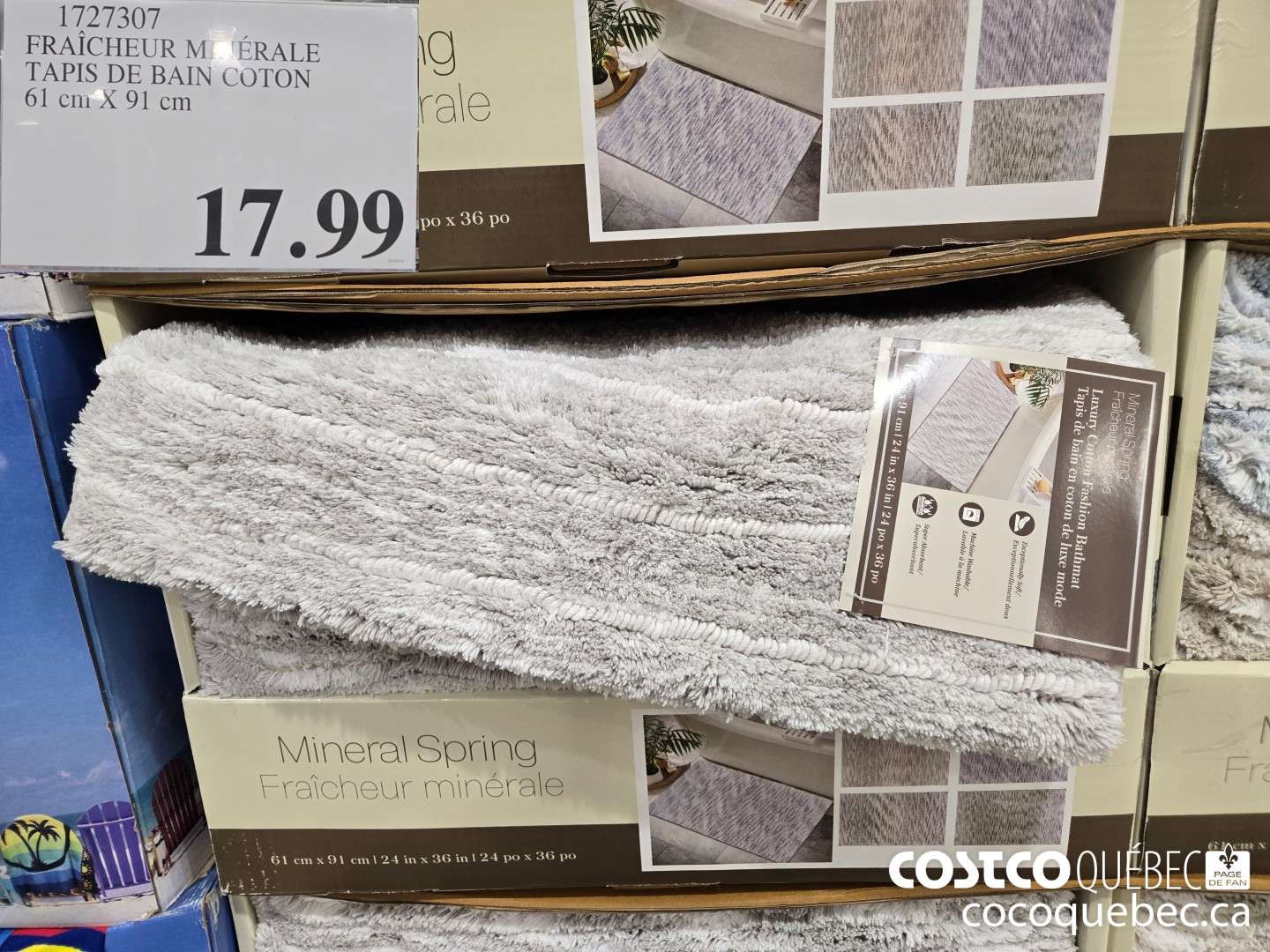 1727307 FRAICHEUR MINERALE TAPIS DE BAIN COTON 61 cm X 91 cm  $17.99