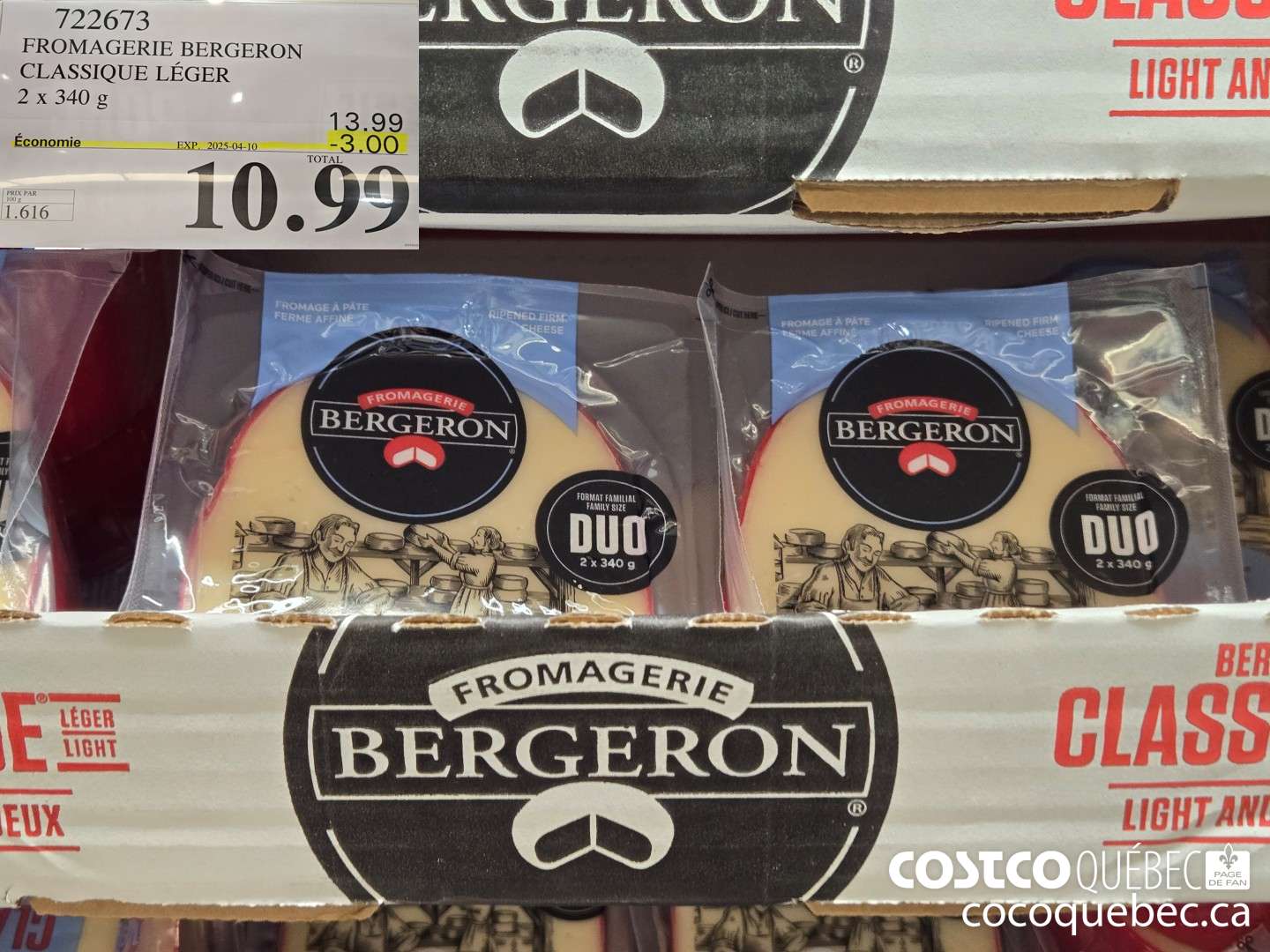 722673 FROMAGERIE BERC ZRON CLASSIQUE LEGER 2x 340 ¢  ($3.00 INSTANT SAVINGS EXPIRES ON 2025-04-10) $10.99