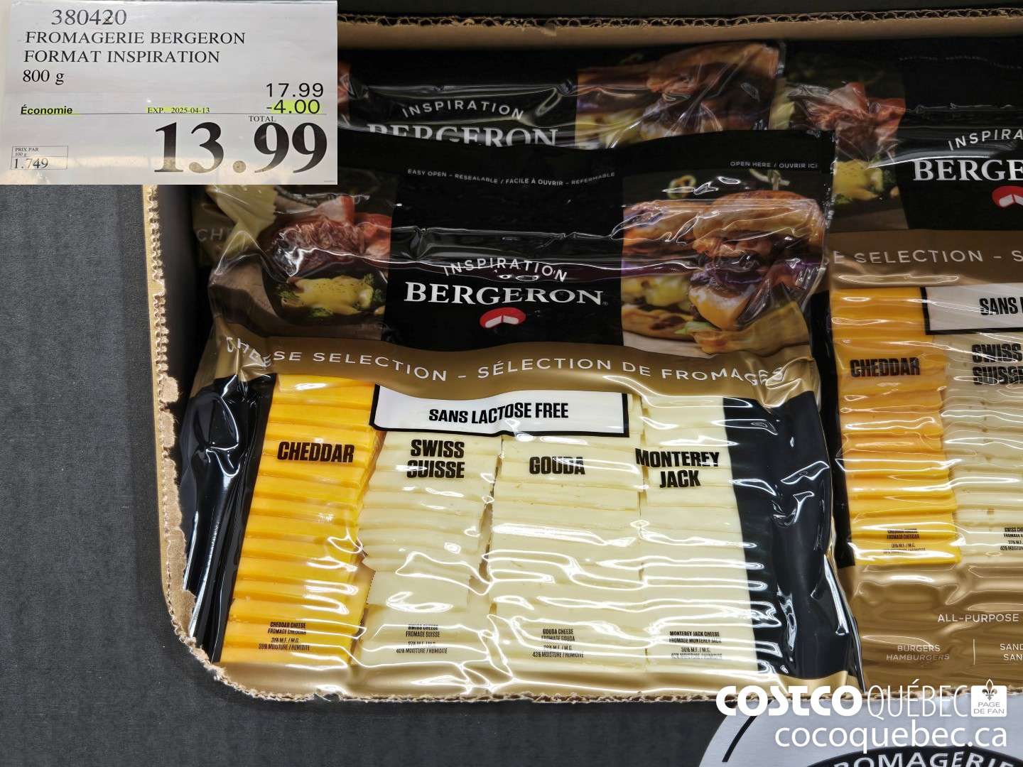 380420 FROMAGERIE BERGERON FORMAT INSPIRATION 800 g ($4.00 INSTANT SAVINGS EXPIRES ON 2025-04-13) $13.99