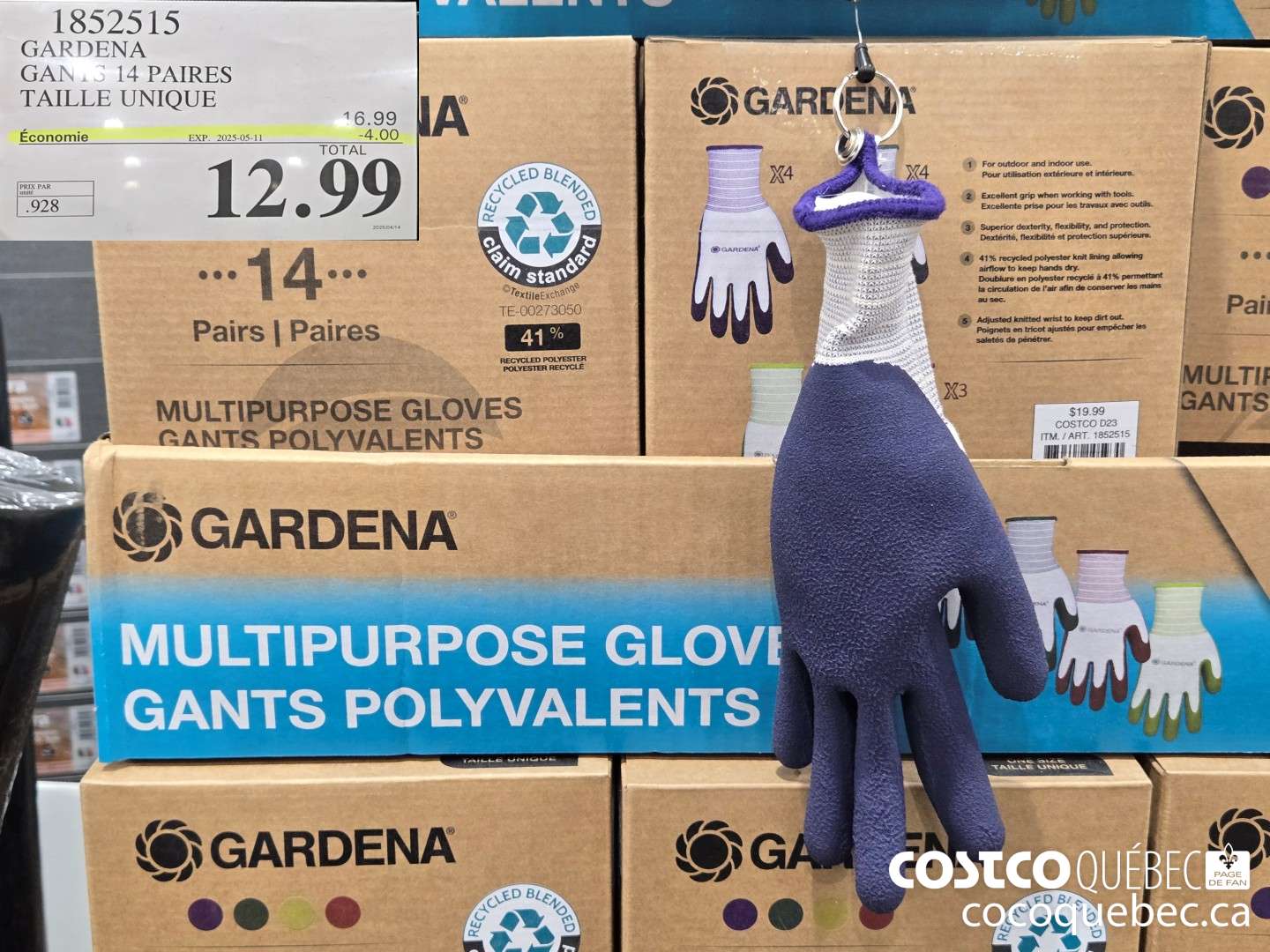 1852515 GARDENA GANTS 14 PAIRES TAILLE UNIQUE  ($4.00 INSTANT SAVINGS EXPIRES ON 2025-05-11) $12.99