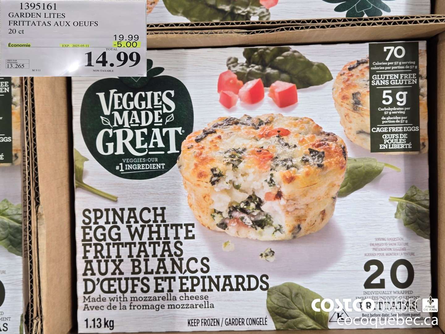 1395161 GARDEN LITES FRITTATAS AUX OEUFS  ($5.00 INSTANT SAVINGS EXPIRES ON 2025-05-11) $14.99