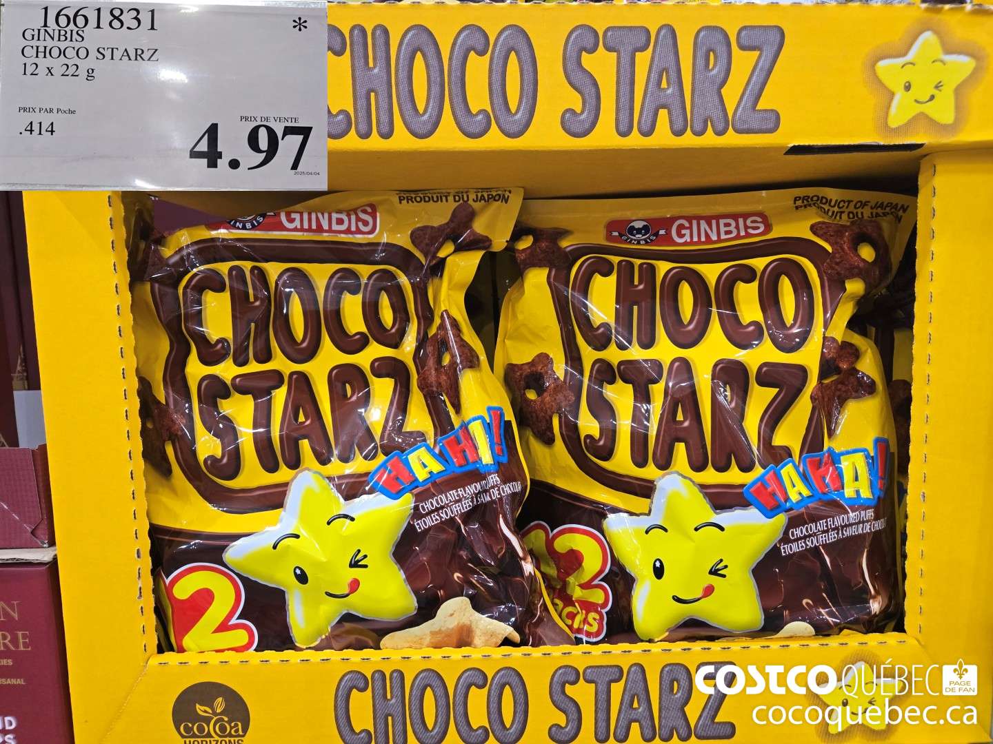 1661831 GINBIS CHOCO STARZ  $4.97