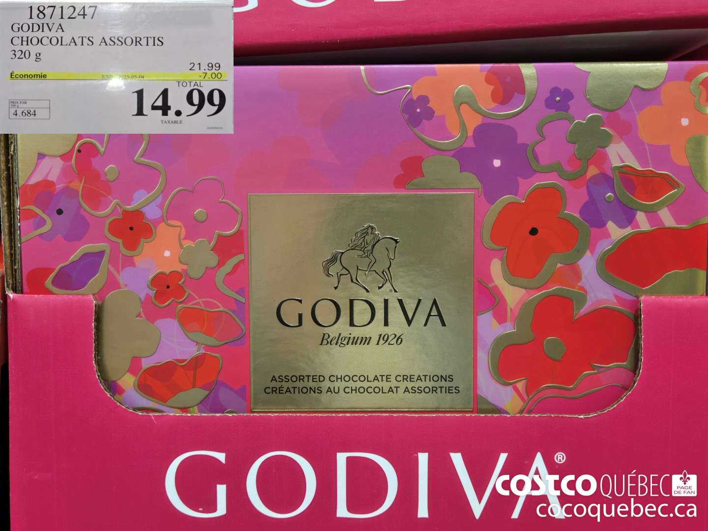 1871247 GODIVA CHOCOLATS ASSORTIS  ($7.00 INSTANT SAVINGS EXPIRES ON 2025-05-04) $14.99