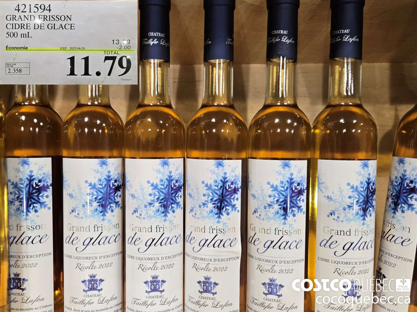421594 GRAND FRISSON CIDRE DE GLACE 500 ML ($2.00 INSTANT SAVINGS EXPIRES ON 2025-04-20) $11.79