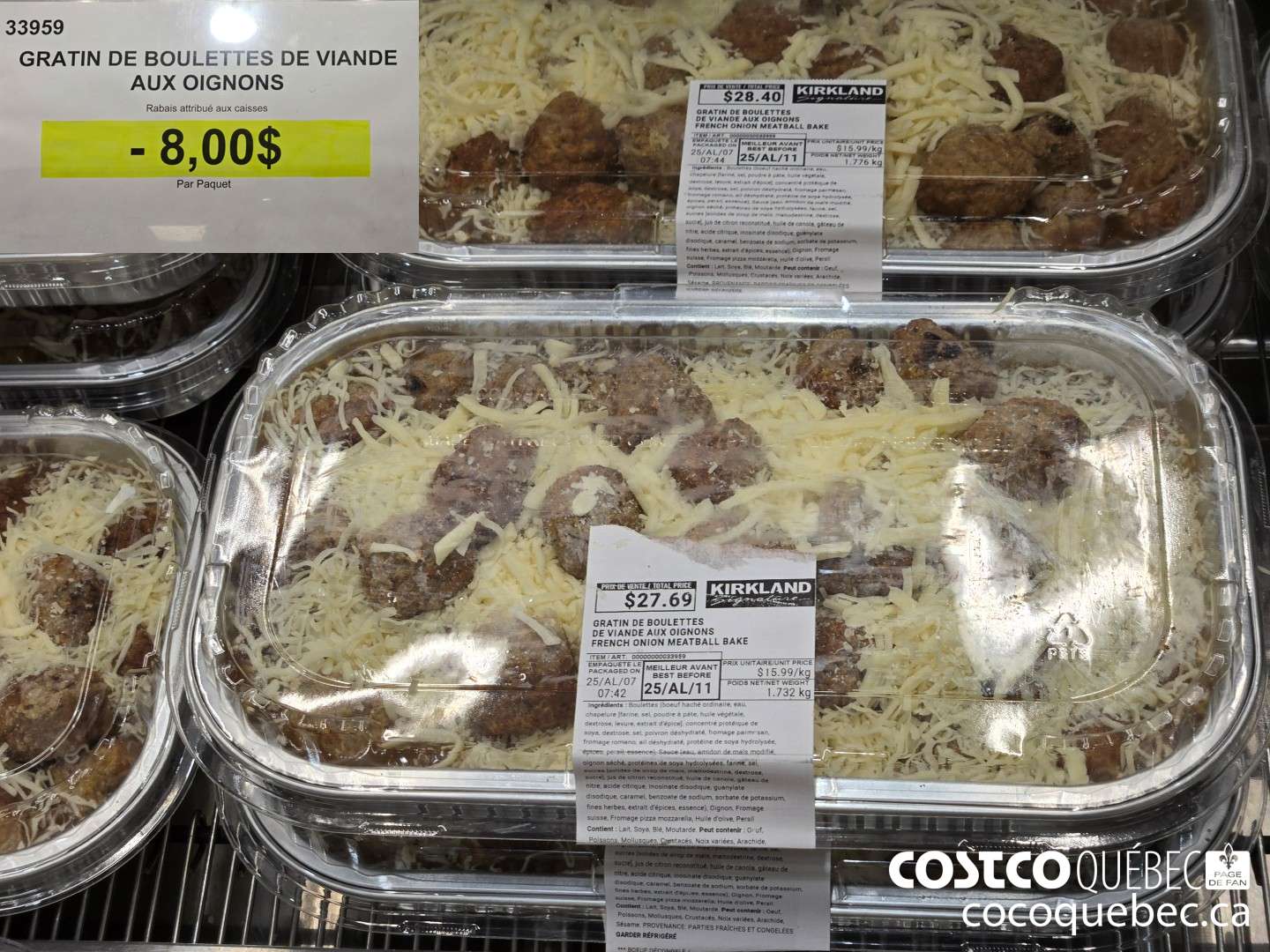 33959 GRATIN DE BOULETTES DE VIANDE AUX OIGNONS  ($8.00 INSTANT SAVINGS)