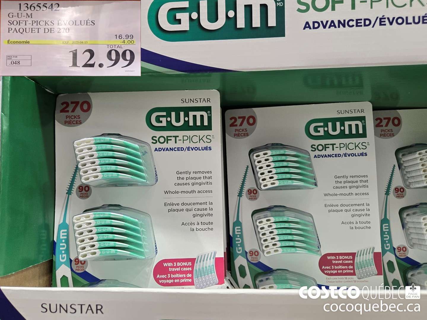 13654542 G-U-M SOFT-PICKS LUES PAQUET DE 270 eeras PM oag  ($4.00 INSTANT SAVINGS EXPIRES ON 2025-04-13) $12.99