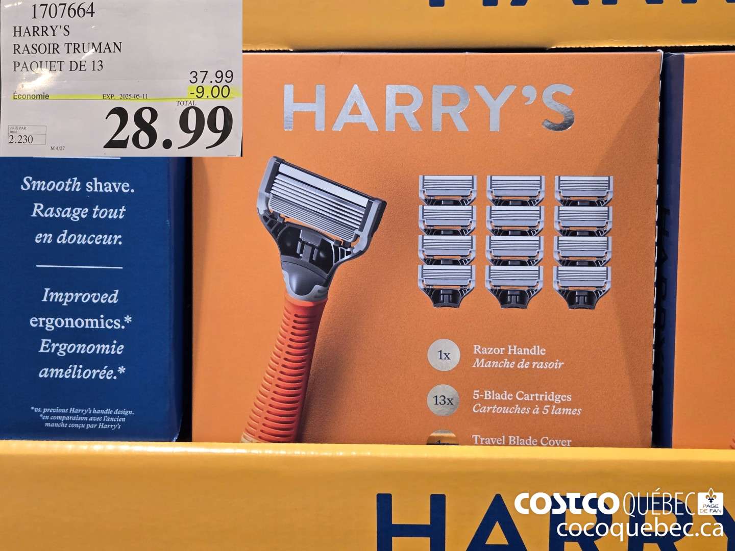1707664 HARRY's RASOIR TRUMAN PAQUET DE 13  ($9.00 INSTANT SAVINGS EXPIRES ON 2025-05-11) $28.99