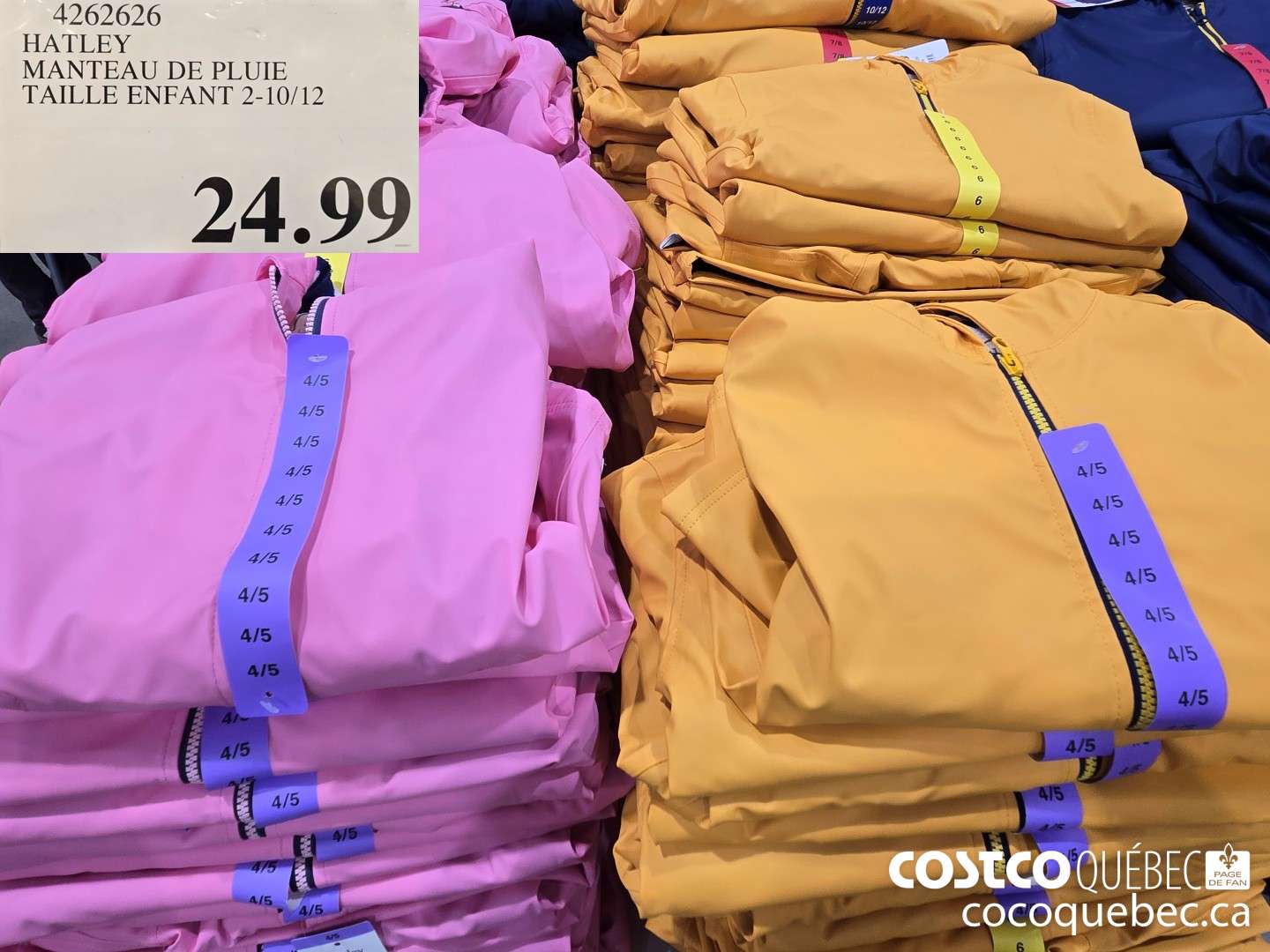 4262626 HATLEY MANTEAU DE PLUIE TAILLE ENFANT 2-10/12  $24.99