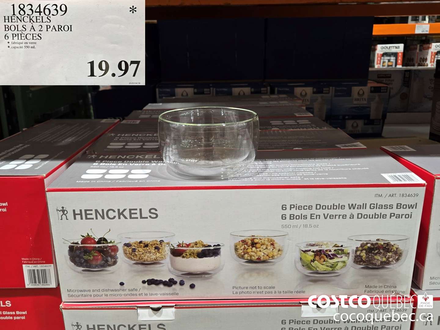 1834639 HENCKELS BOLS A 2 PAROI 6 PIECES  $19.97