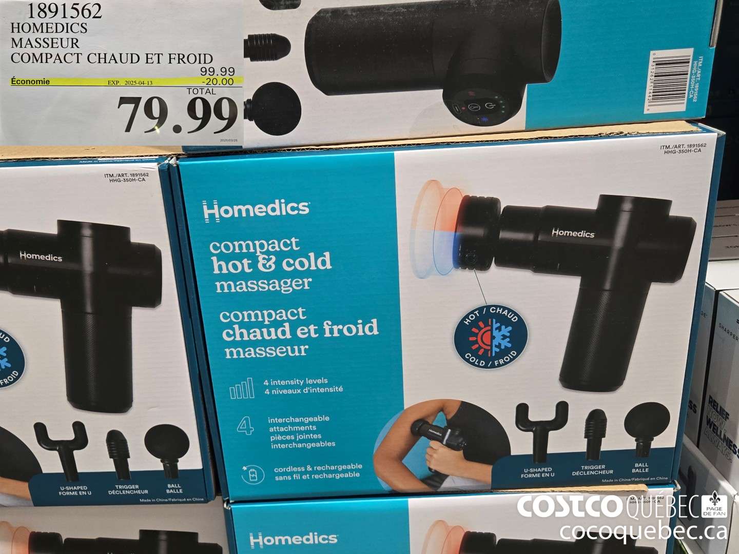 1891562 HOMEDICS MASSEUR COMPACT CHAUD ET FROID  ($20.00 INSTANT SAVINGS EXPIRES ON 2025-04-13) $79.99