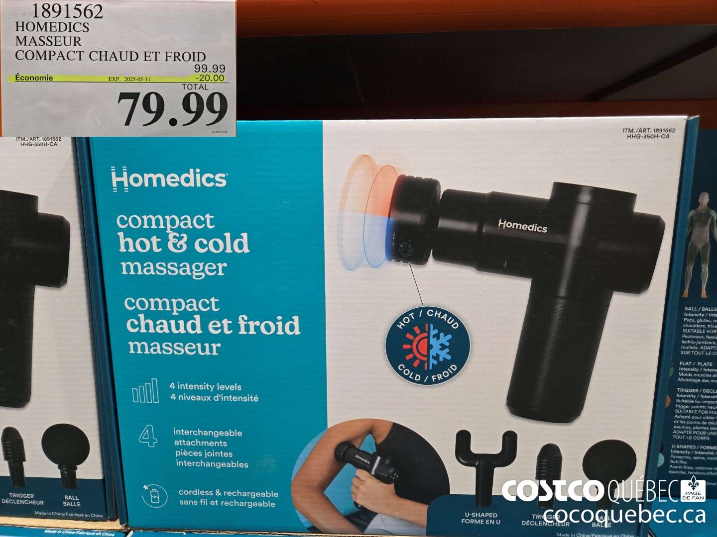 1891562 HOMEDICS MASSEUR COMPACT CHAUD ET FROID  ($20.00 INSTANT SAVINGS EXPIRES ON 2025-05-11) $79.99