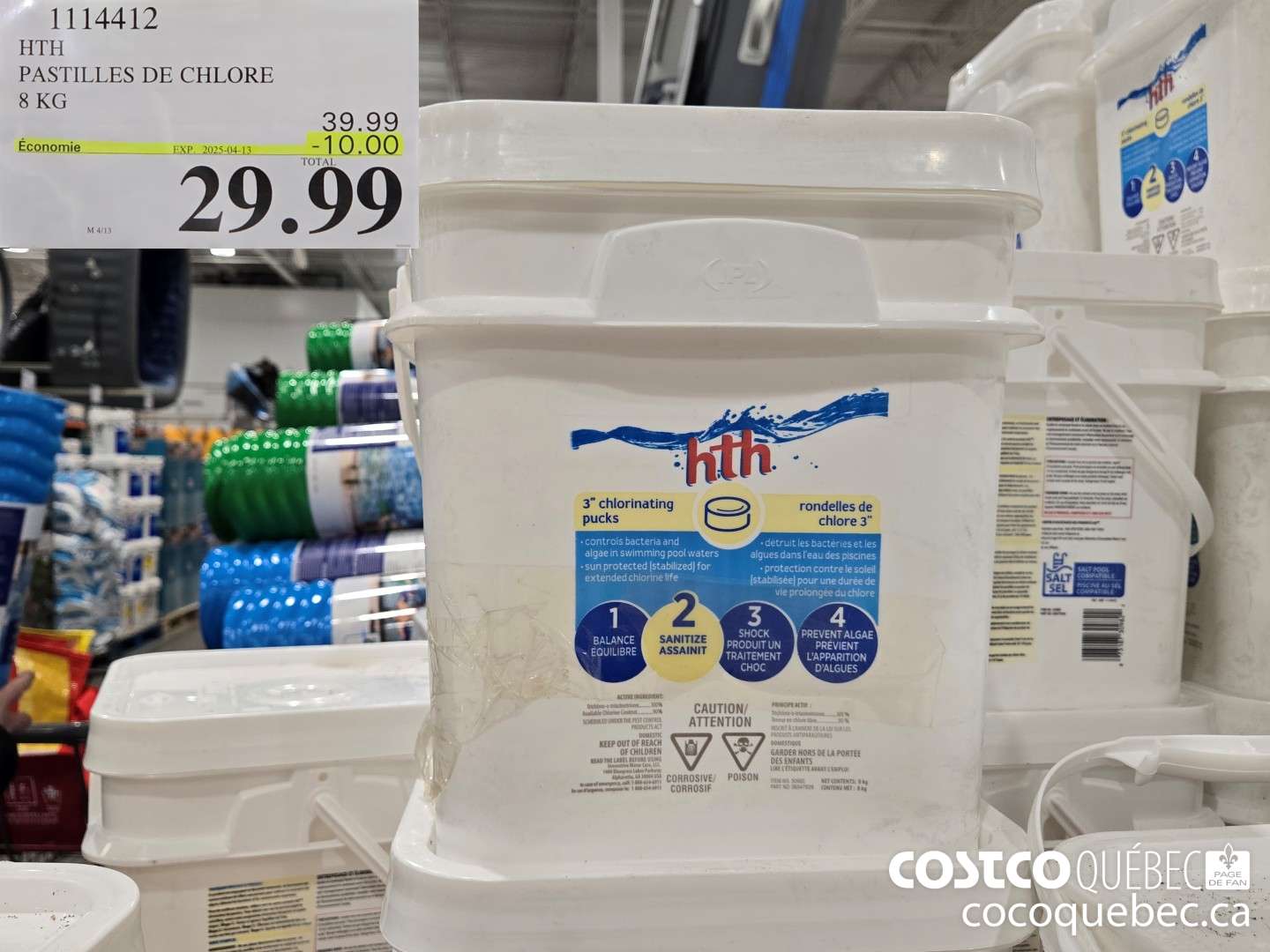 1114412 HTH PASTILLES DE CHLORE 8 KG  ($10.00 INSTANT SAVINGS EXPIRES ON 2025-04-13) $29.99