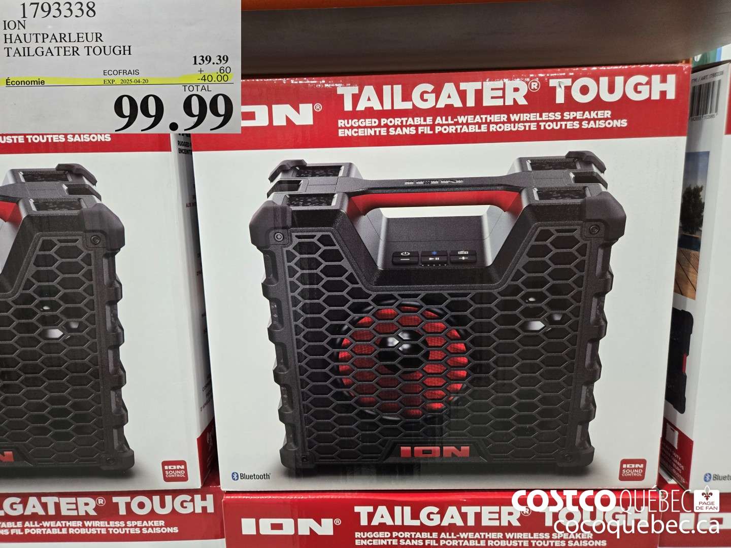 1793338 ION HAUTPARLEUR TAILGATER TOUGH  ($40.00 INSTANT SAVINGS EXPIRES ON 2025-04-20) $99.99