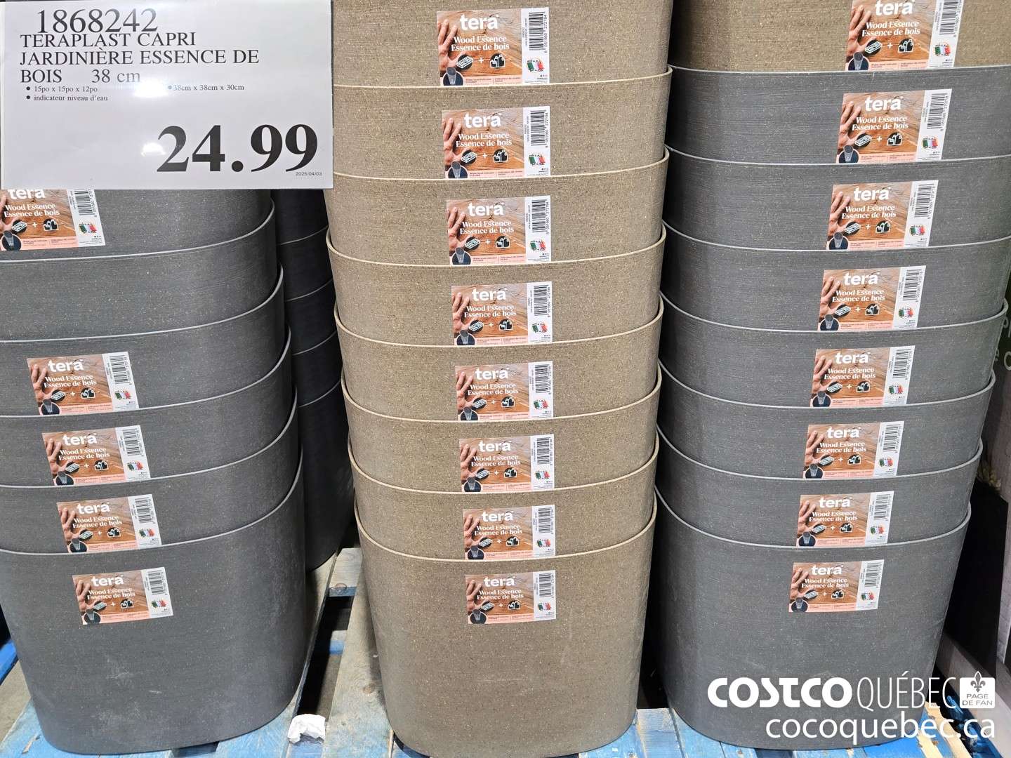 1868242 JARDINIERE ESSENCE DE BOIS 38cm  $24.99