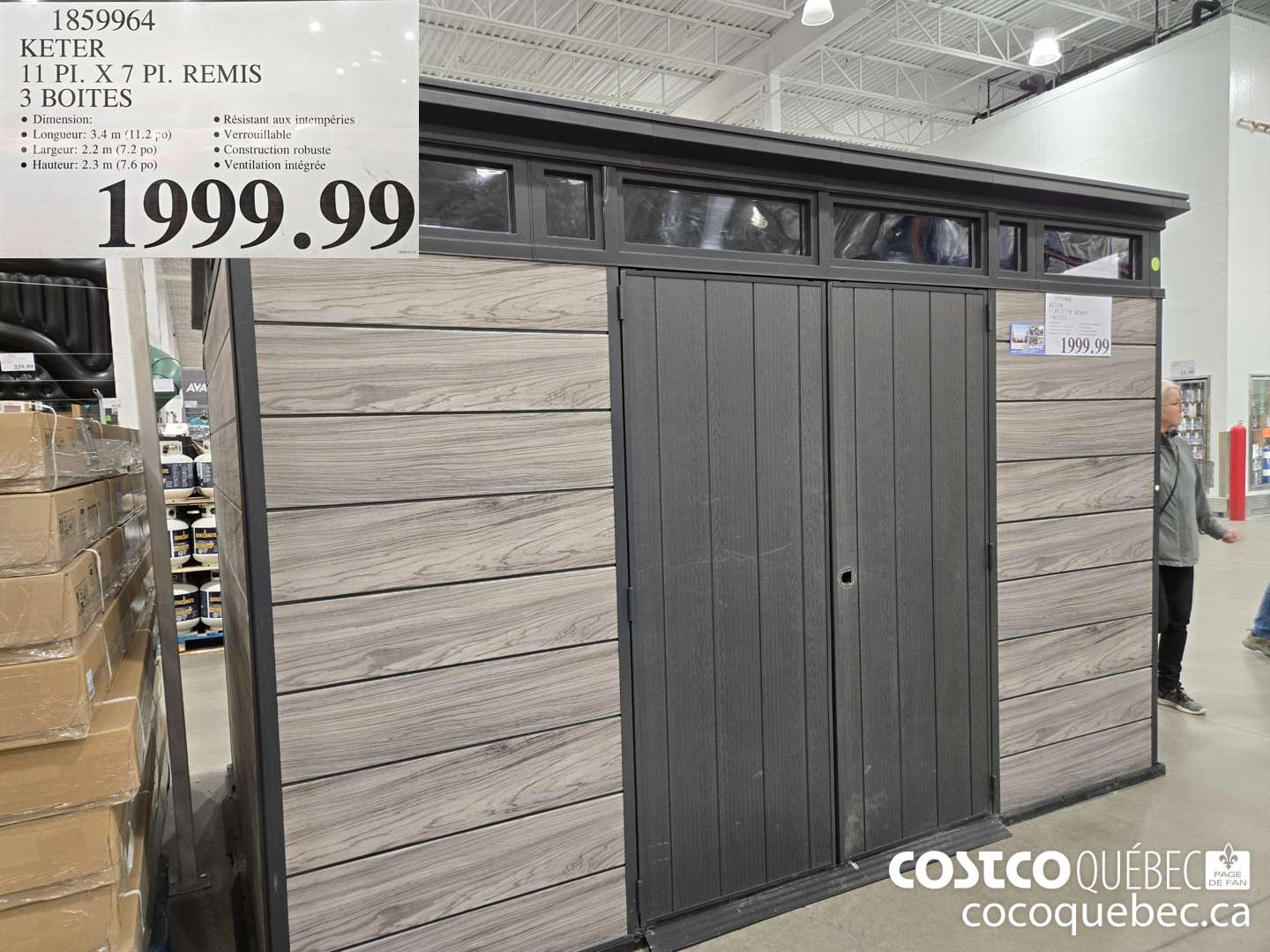 1859964 KETER 11 PI. X 7 PI. REMIS 3 BOITES  $1999.99