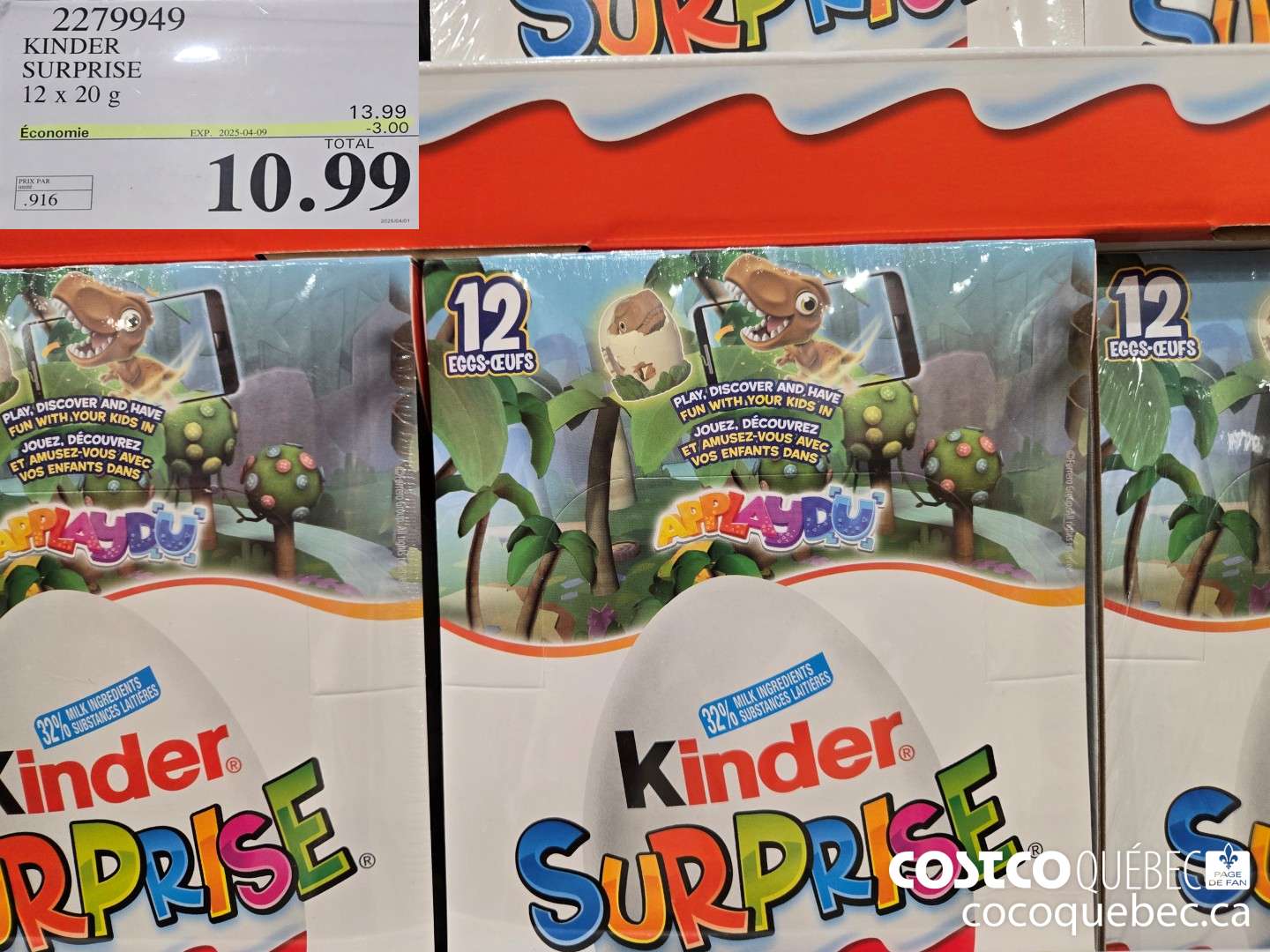 2279949 KINDER SURPRIS& 2x 20 G  ($3.00 INSTANT SAVINGS EXPIRES ON 2025-04-09) $10.99
