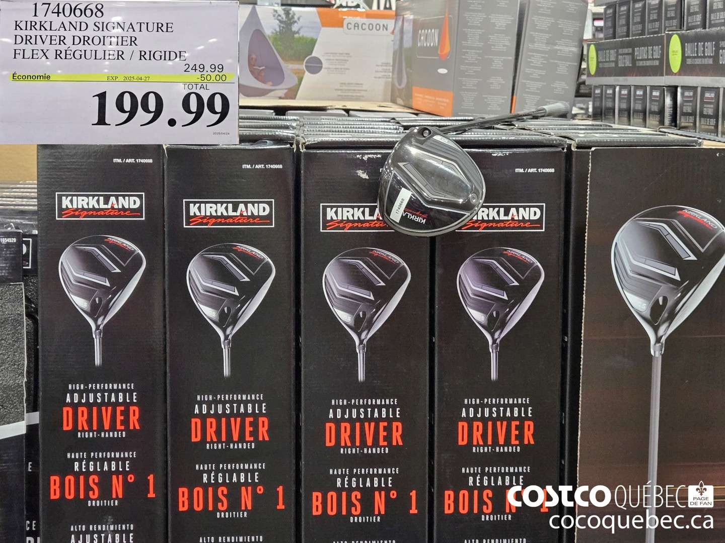 1740668 KIRKLAND SIGNATURE DRIVER DROITIER FLEX REGULIER / RIGIDE  ($50.00 INSTANT SAVINGS EXPIRES ON 2025-04-27) $199.99