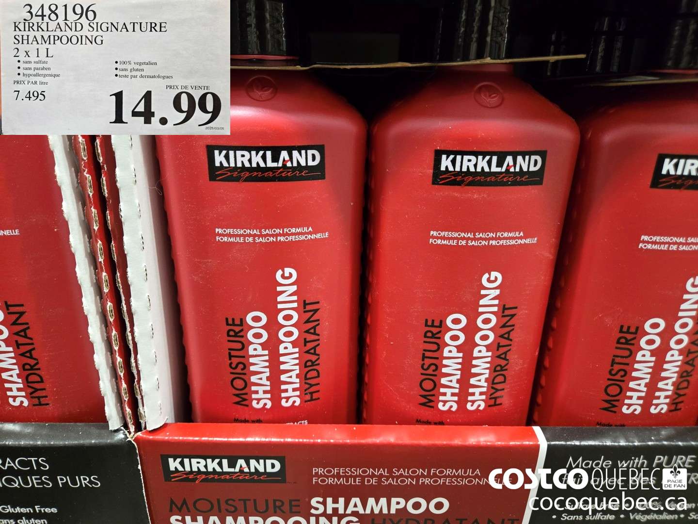 348196 KIRKLAND SIGNATURE SHAMPOOING  $14.99