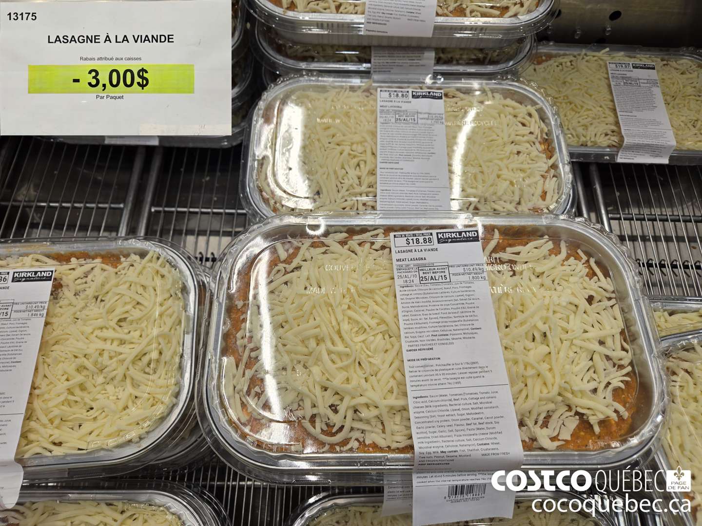 13175 LASAGNE A LA VIANDE  ($3.00 INSTANT SAVINGS)