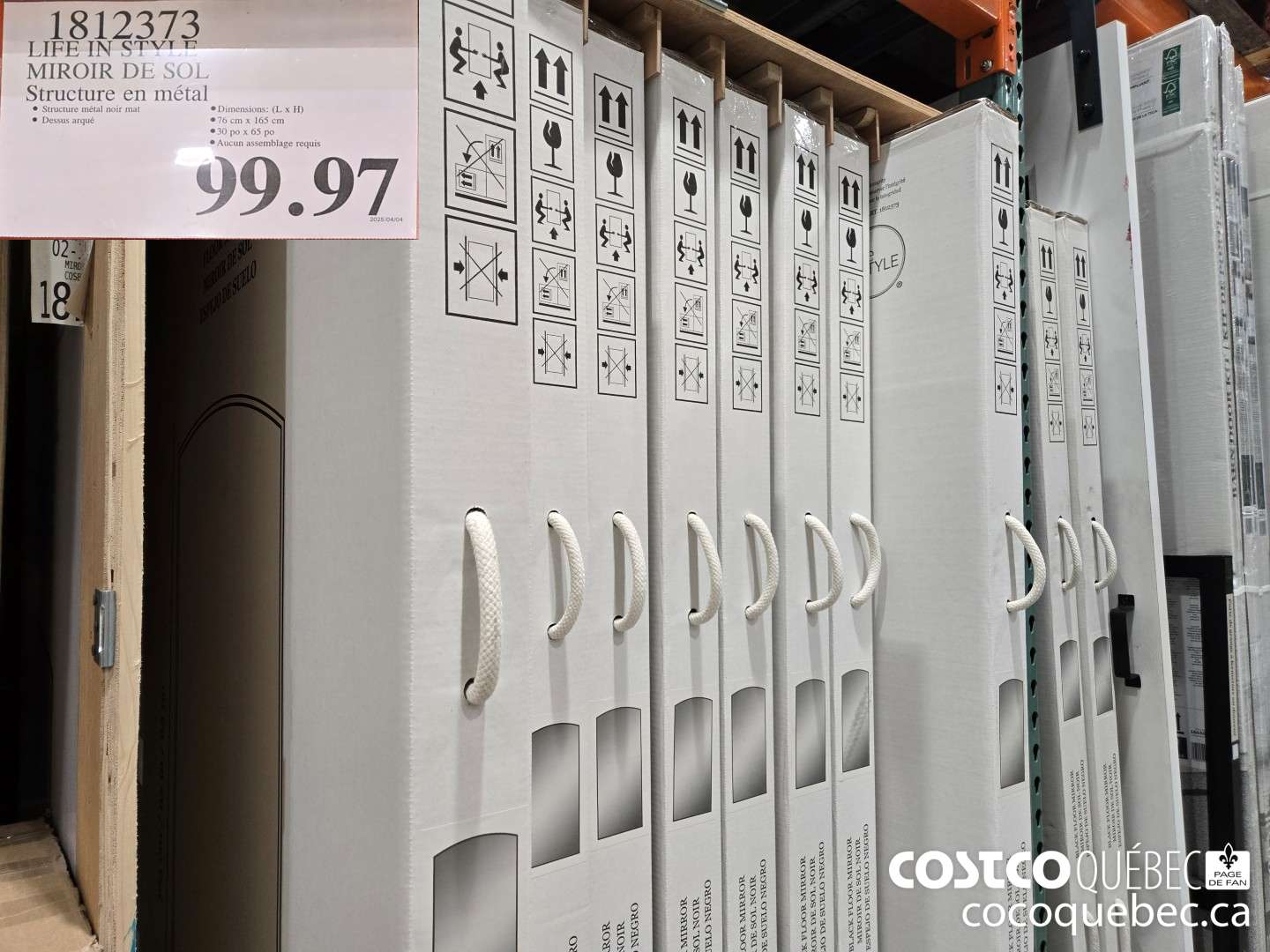 1812373 LIFE IN STYLE MIROIR DE SOL Structure en métal  $99.97