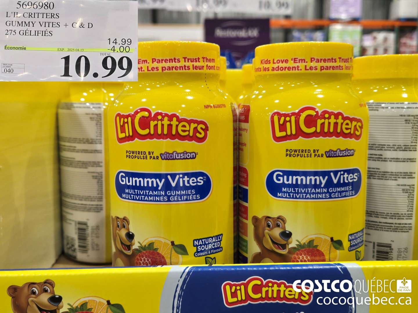 5696980 L'IL CRITTERS GUMMY VITES ($4.00 INSTANT SAVINGS EXPIRES ON 2025-04-13) $10.99