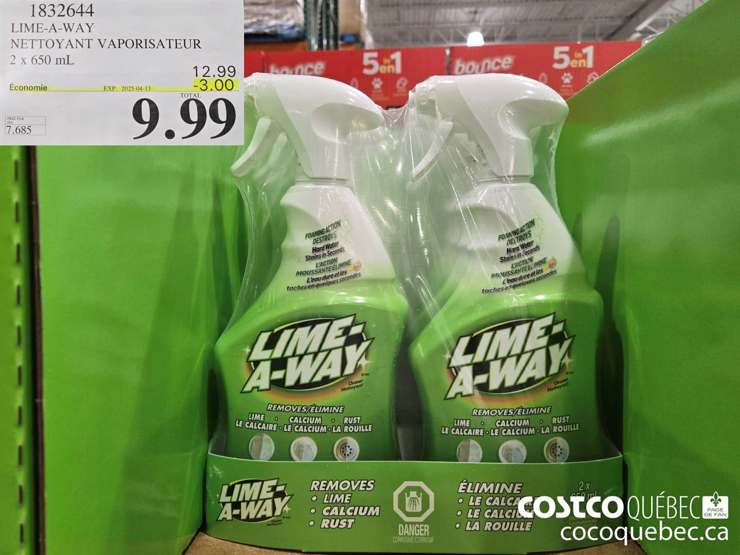 1832644 LIME-A-WAY NETTOYANT VAPORISATEUR- 2 x 650 mL  ($3.00 INSTANT SAVINGS EXPIRES ON 2025-04-13) $9.99