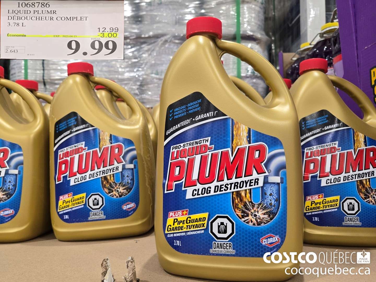 1068786 LIQUID PLUMR DEBOUCHEUR COMPLET 3.78 L ($3.50 INSTANT SAVINGS EXPIRES ON 2025-04-13) $9.99