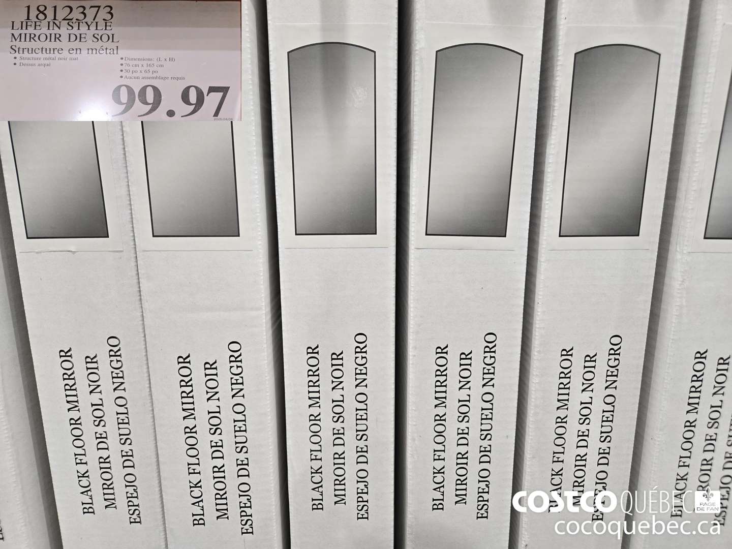 1812373 MIROIR DE SOL Structure en métal  $99.97