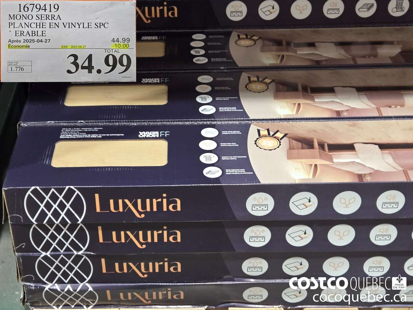 1679419 MONO SERRA PLANCHE EN VINYLE SPC ERABLE 2023-10-29 -15.00  ($15.00 INSTANT SAVINGS EXPIRES ON 2025-04-27) $34.99