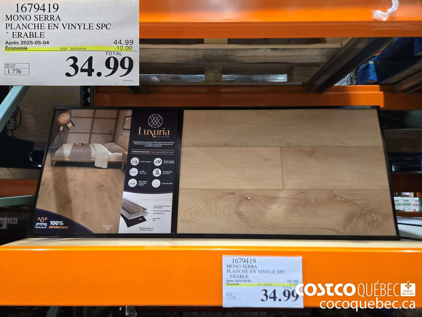 1679419 MONO SERRA PLANCHE EN VINYLE SPC ERABLE 2023-10-29 -15.00  ($15.00 INSTANT SAVINGS EXPIRES ON 2025-05-04) $34.99