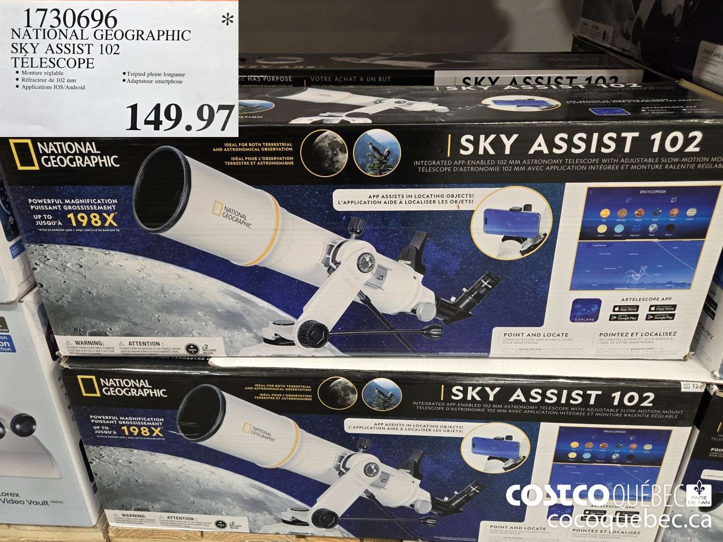 1730696 NATIONAL GEOGRAPHIC SKY ASSIST 102 TELESCOPE $149.97
