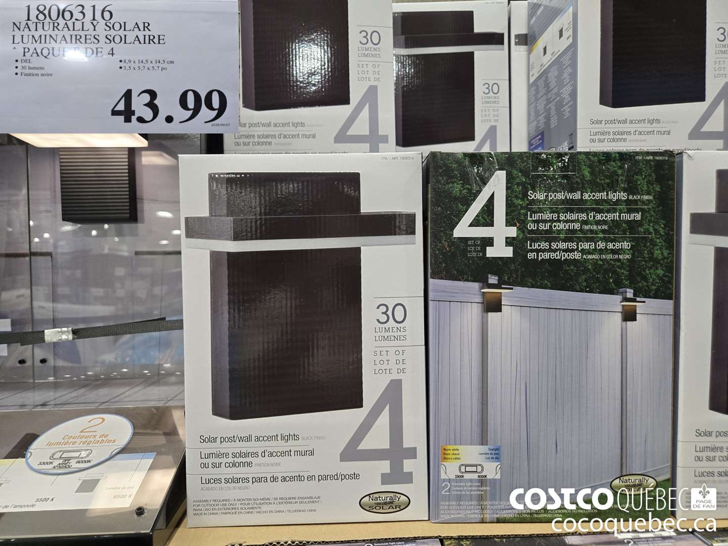 1806316 NATURALLY SOLAR LUMINAIRES SOLAIRE  $43.99