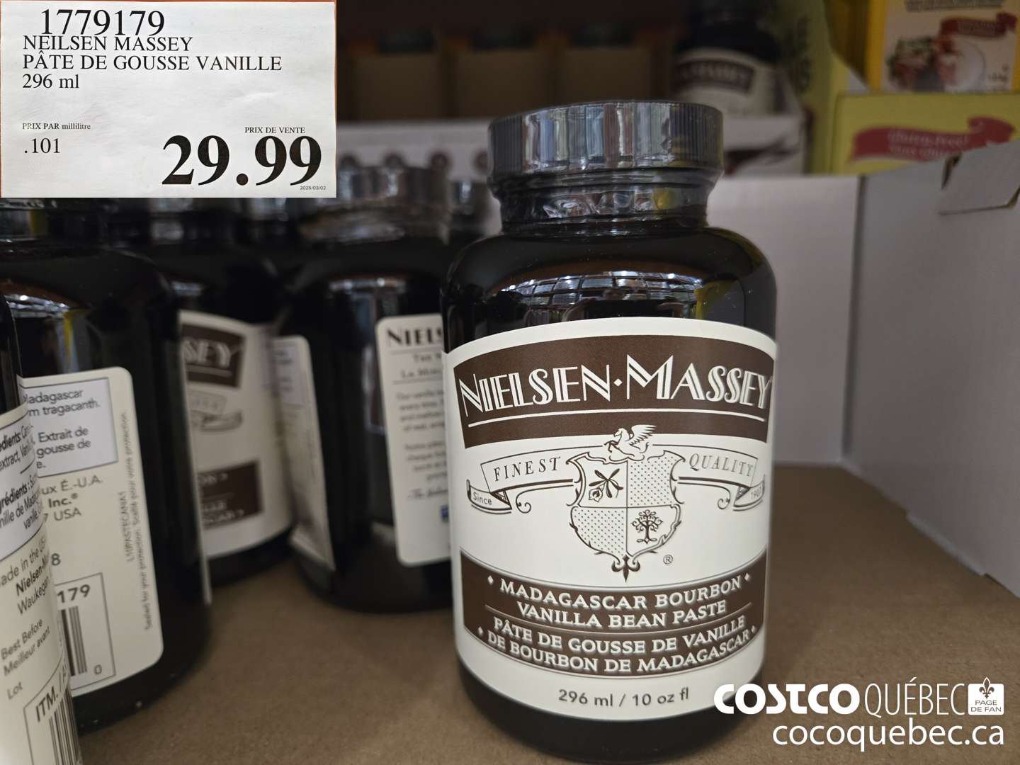 1779179 NEILSEN MASSEY PATE DE GOUSSE VANILLE 296 ml  $29.99