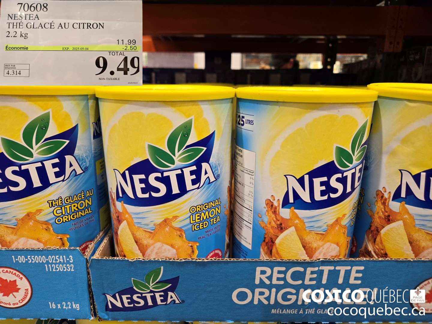 70608 NESTEA THE GLACE AU CITRON 2.2 kg  ($2.00 INSTANT SAVINGS EXPIRES ON 2025-05-04) $9.49