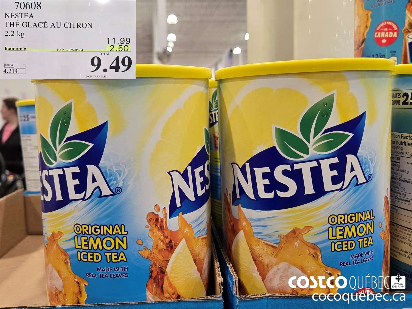 70608 NESTEA THE GLACE AU CITRON 2.2 kg  ($2.00 INSTANT SAVINGS EXPIRES ON 2025-05-04) $9.49